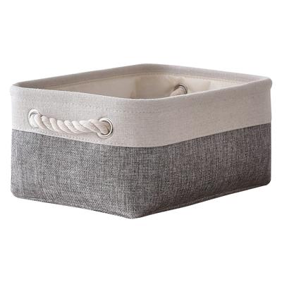 Корзина для хранения TheWarmHome, 30 см x 20 см x 13 см, Корзина для хранения в ящике, Ткань из хлопка и льна, Компактное хранение на столе, Хранение в прихожей, Хранение игрушек,