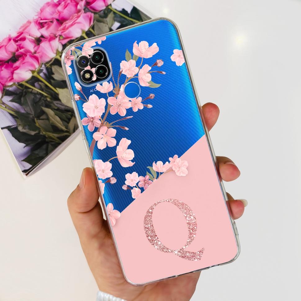 Soft TPU Case For Xiaomi Redmi 9C Cover Silicone Simple Letter Back Phone Case For Redmi 9 C 9C Redmi9C Covers Bumper