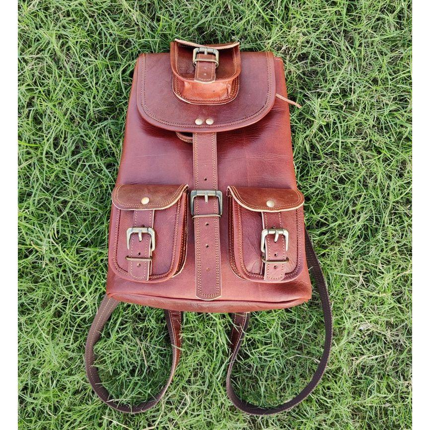 Кожаный рюкзак, Коричневый кожаный рюкзак, Кожаная сумка для колледжа, Рюкзак для мужчин и женщин, Рюкзак для путешествий