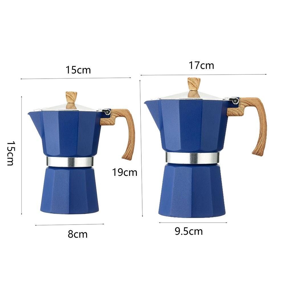 150ml/300ml Espresso Maker Pot Wood Pattern Handle Coffee Percolator Aluminum Moka Pot  Home