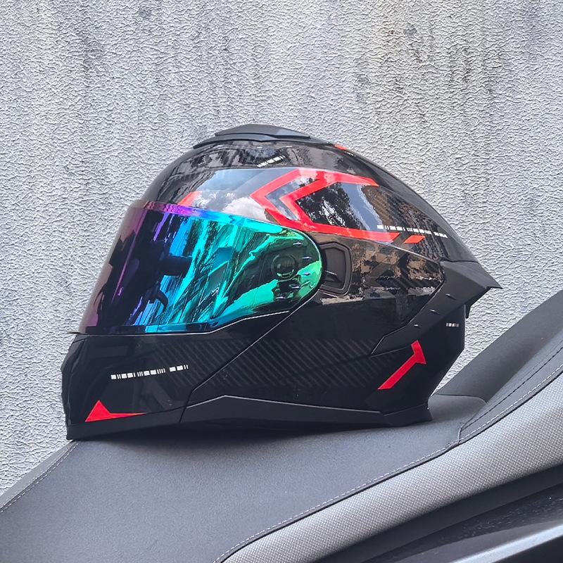 Motorcycle Helmet Men's and Women's Face-off Helmet Summer Locomotive Full Helmet Universal Safety In All Seasons