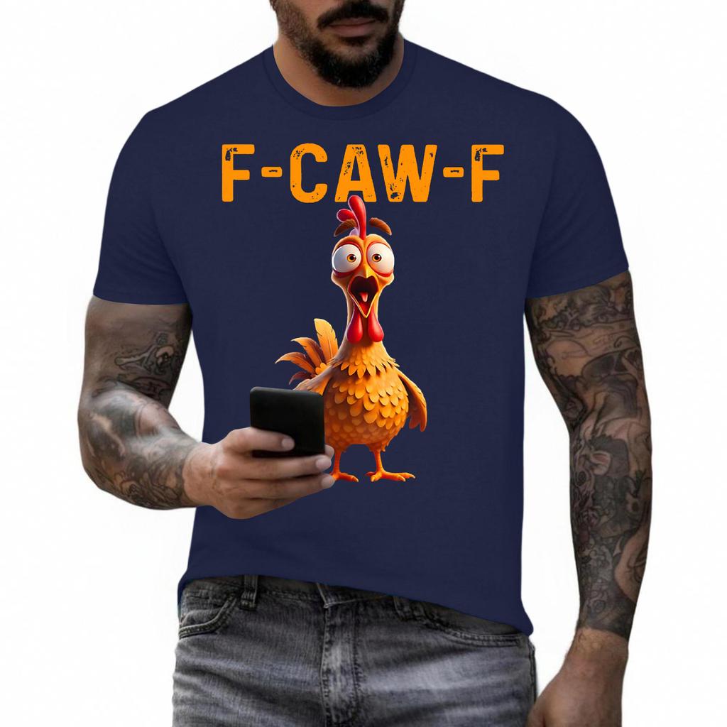 Смешная футболка с петухом, кукарекающим F-Caw-F, и каламбуром