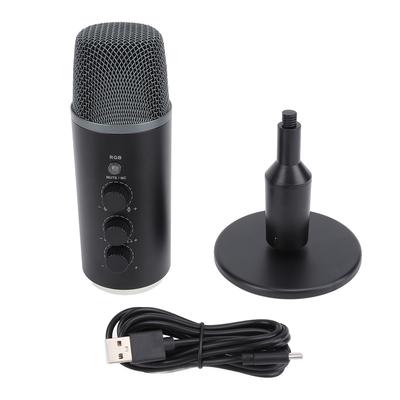 Игровой микрофон HiFi Sound Регулируемая громкость USB PC конденсаторный микрофон с отключением звука и RGB подсветкой для Pod