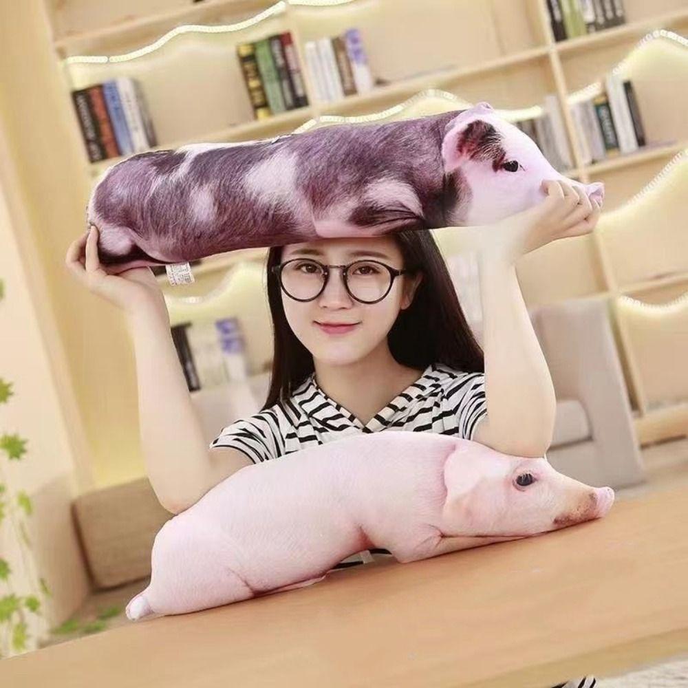 Simulated Pig Stuffed Pillow Realistic Pig Cushion Creative Pig Plush Toy Sofa Cushion