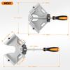 Huepar Corner Adjustable Aluminum Alloy Right Angle Clamp with Swing Single Woodworking Corner Clamp for Right Angle Picture and Fixing Boards up to