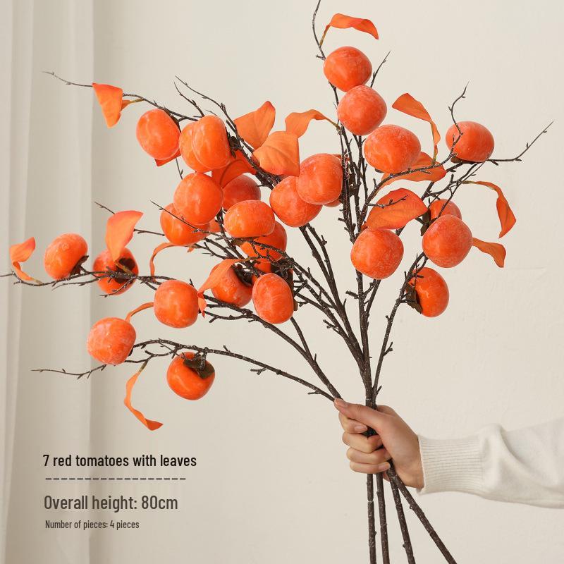 Bionic Dried Flowers: New Year Artificial Persimmon Bouquet, Living Room Decoration & Ornaments