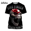 Новая футболка с 3d готическим принтом черепа и пятью пальцами Death Punch, мужская модная футболка в стиле хип-хоп, персонализированная крутая футболка, топы