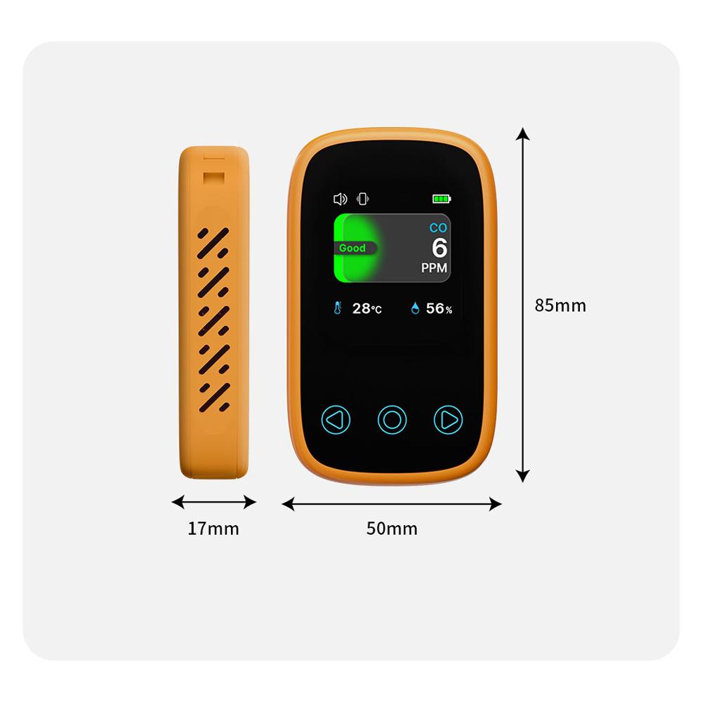 Портативный тестер угарного газа Мини-детектор CO Многофункциональный монитор качества воздуха Измеритель температуры и влажности Перезаряжаемый