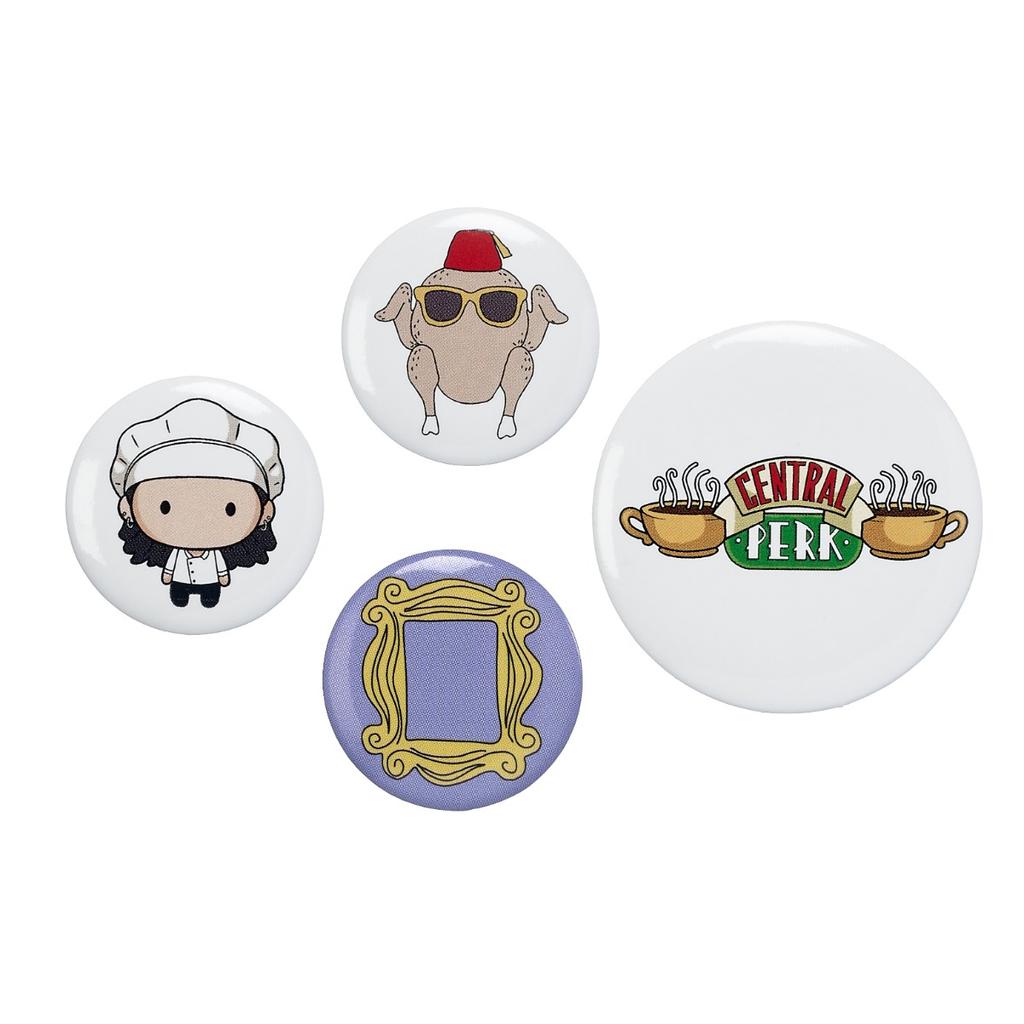 FRIENDS TV Show Set of 4 Monica Button Badges Multi