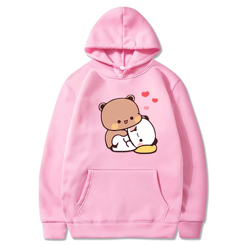 Bubu and Dudu Hoodie Women Aesthetic Graphic Kawaii Bubble Tea Hoodies Unisex Autumn Winter Anime Harajuku Sweatshirts