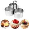 4 Piece Round Stainless Steel Mousse Cake Mold Baking Tools-Making Cake Decoration ToolsIncludes 3 Rings And 1 Food Press
