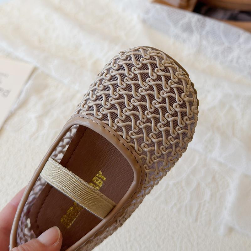 Весенние повседневные туфли для девочек, эластичная резинка, сетчатая ткань, дышащие, стильные детские балетки, однотонные, удобные, для повседневной носки и праздников, для детей 4-6 лет.