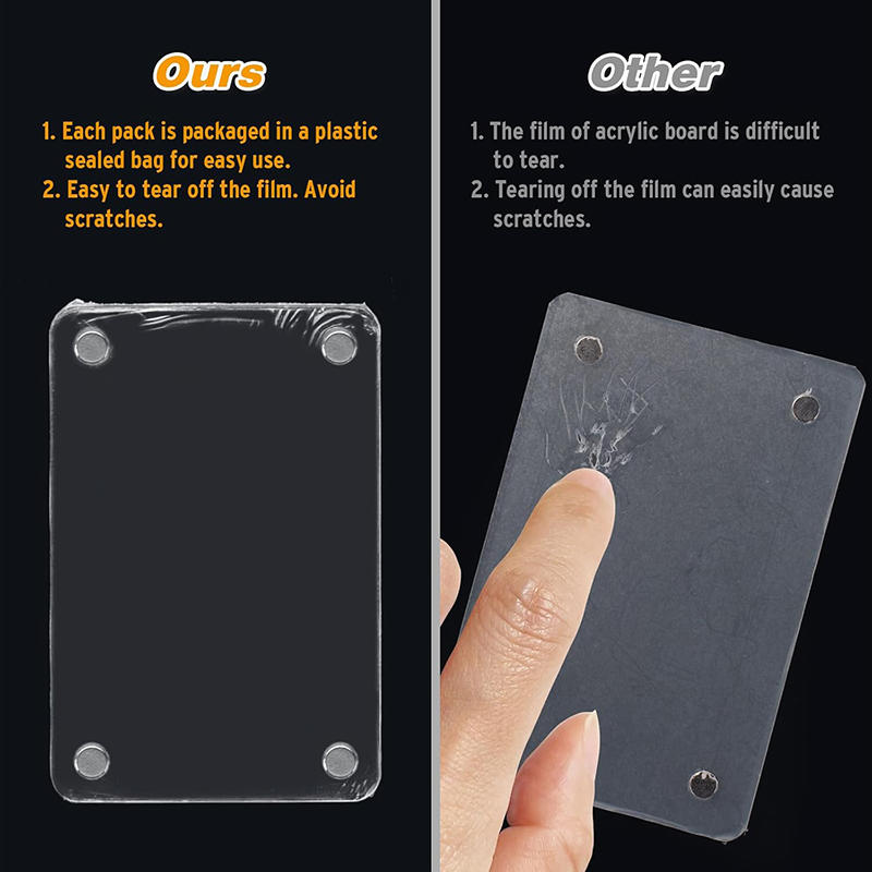 1/3/6 шт. Акриловая магнитная рамка для холодильника Рамка для фото 1/3/4 дюйма Прозрачная Переворачиваемая Магнит для холодильника Фоторамка Дисплей