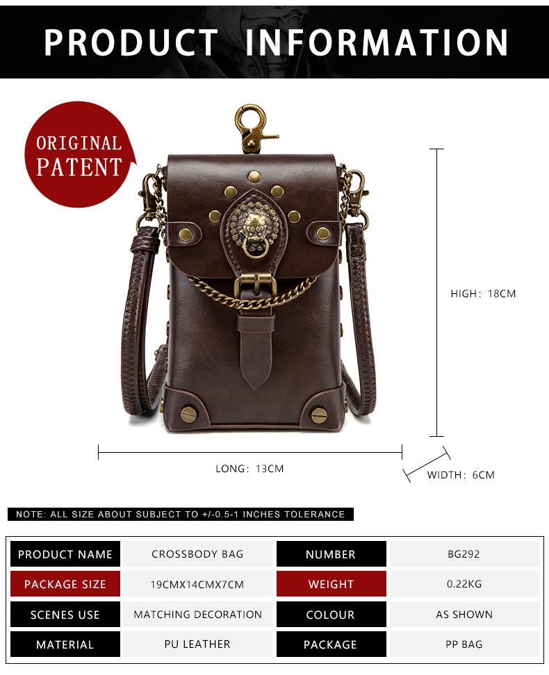 Европейская и американская панк-сумка через плечо из ПУ кожи с заклепками и цепочкой