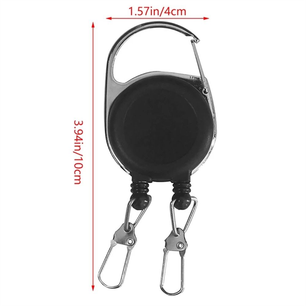 Anti Lost Retractable Keychain Double Headed ID Card Holder Easy To Pull Buckle Outdoor Camping