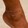 1PCS Heart Shaped Anklet Fashion Adjustable Set Jewelry Women's Bead Chain Heart Shaped Anklet Gift Party