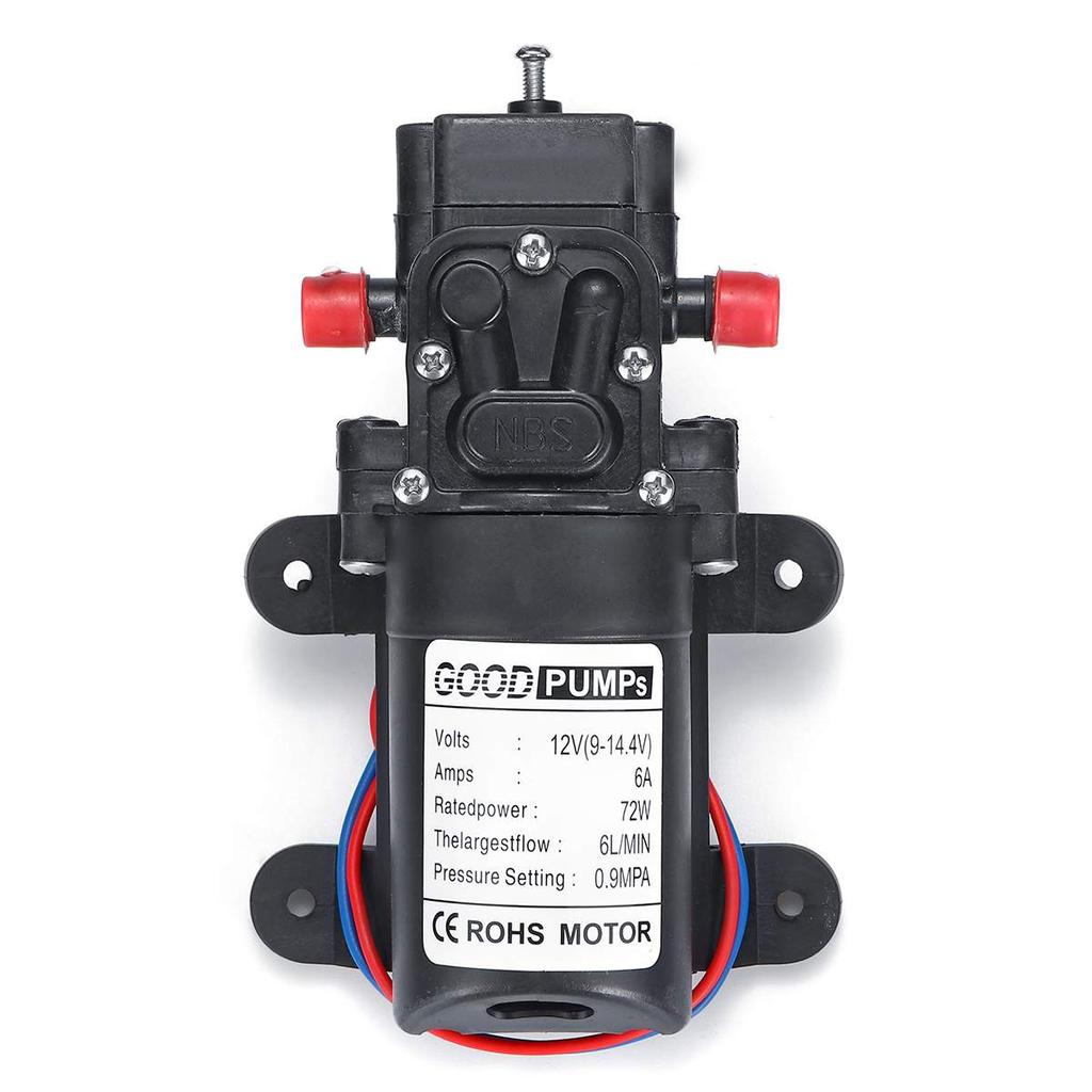 DC 12V 130PSI 6L/Min Water High Pressure Diaphragm Water Pump Self Priming Pump Automatic Switch