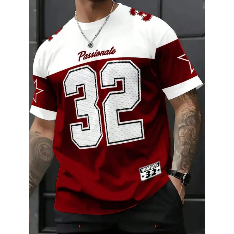 Летняя мужская повседневная футболка с цифровым принтом, круглым вырезом и короткими рукавами, из удобной дышащей и быстросохнущей ткани