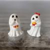 Halloween Ghost Figurine Cute Small White Ghost Statue Tabletop Ghost