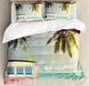 Beach Boat Houses Printed Comfort Duvet Cover Pillow Case Home Textile Quilt Cover Boy Kid Teen Girl Luxury 3pcs Bedding Set