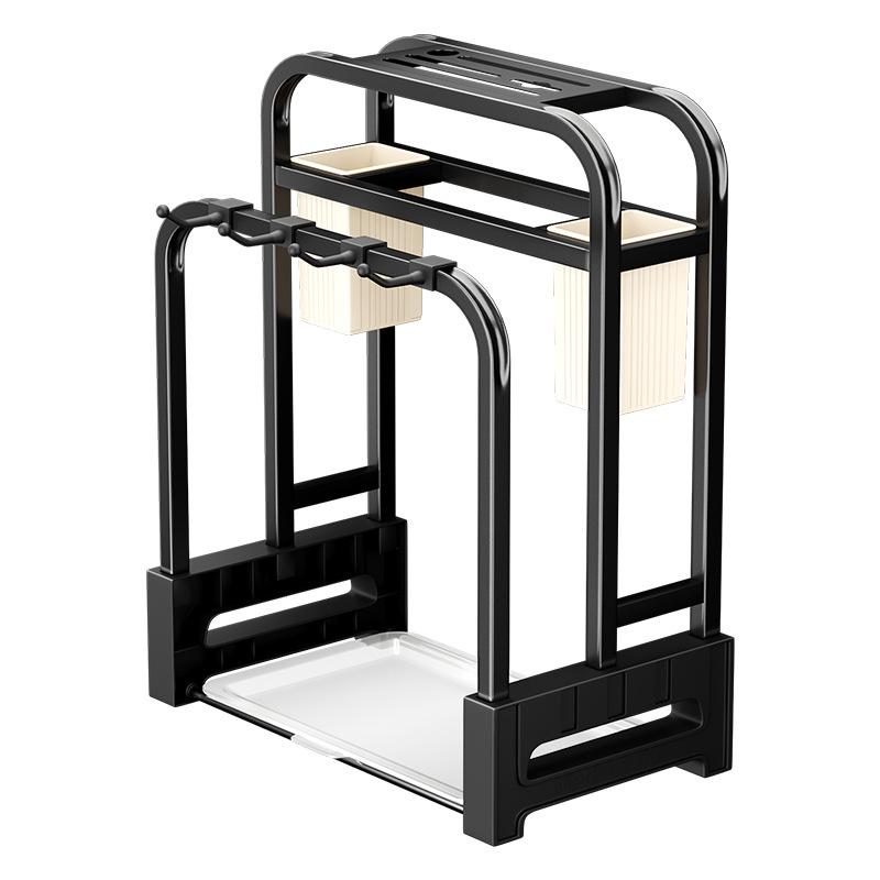 Подставка для кухонных ножей и разделочных досок из нержавеющей стали 201 с держателем для крышек кастрюль и органайзером для столовых приборов