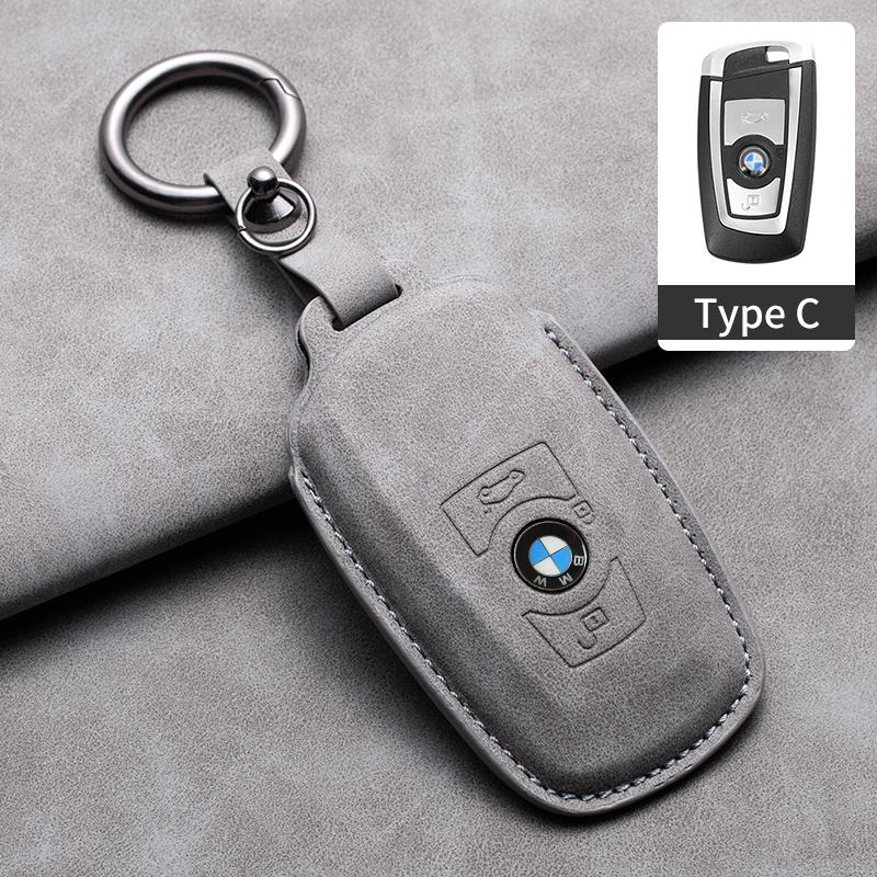 JYPK6 Sheepskin Leather Car Key Case Cover Accessories For BMW 1 2 3 4 5 6 7 Series X1 X3 X4 X5 X6 F36 F25 F26 F30 F34 F10 F07 F20 Z10