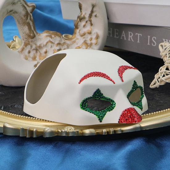 Маска кота-клоуна Блестящая маска клоуна со стразами Маска для косплея питомцев с отверстиями для ушей