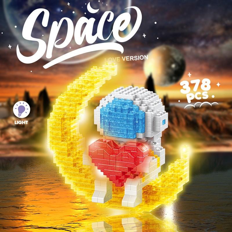 LELE Luminous Astronaut Building Blocks Valentine's Day Gift Bricks Toys for Kids