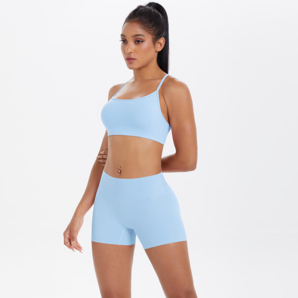 Новый спортивный костюм для отдыха на природе, вдохновленный облаками, для йоги, быстросохнущие облегающие шорты с перекрестной спинкой и эффектом лифтинга бедер, фитнес-комплект из двух предметов для женщин