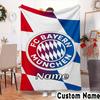 Custom Name Bayern Munich Crest Throws Blanket Flannel Blankets for Couch Bed Gifts for Men Women Picnic blanket Christmas fan gifts