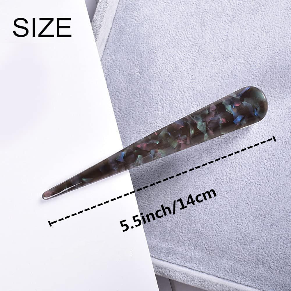 Women Barrette Long Stick Metal Hairgrips Non-Slip Large Alligator Hair Clips Acetic Acid Hairpin