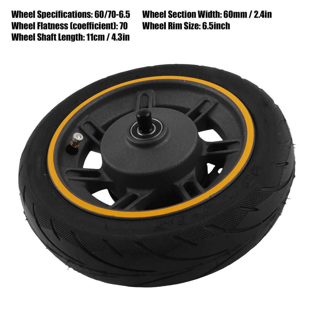 10 Inch 60/70‑6.5 Electric Scooter Front Wheel Hub with Tire Replacement for 9 G30 Electric Scooter Front Wheel Auxiliary Wheel