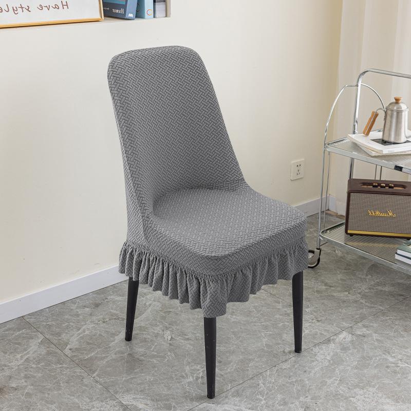 Jacquard Fleece Chair Cover Thickened One-piece Elastic Hotel Restaurant Household Chair Cover Anti-smudge Stool Cover