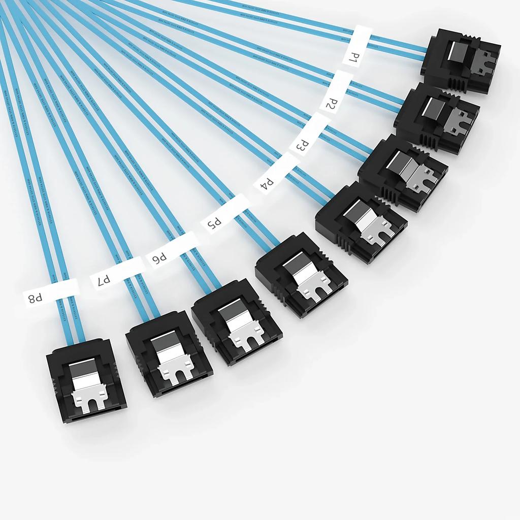 Sata To Sata Cable 4/6/8 Ports/Set SATA 3.0 Date Cable 7 Pin to 7 Pin Sas Cord 12Gbps HDD Cable For Server NAS PC