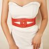 Punk Style Rivet Wide Waist Seal, Dress with Versatile Elastic Elastic Waist Belt for Women
