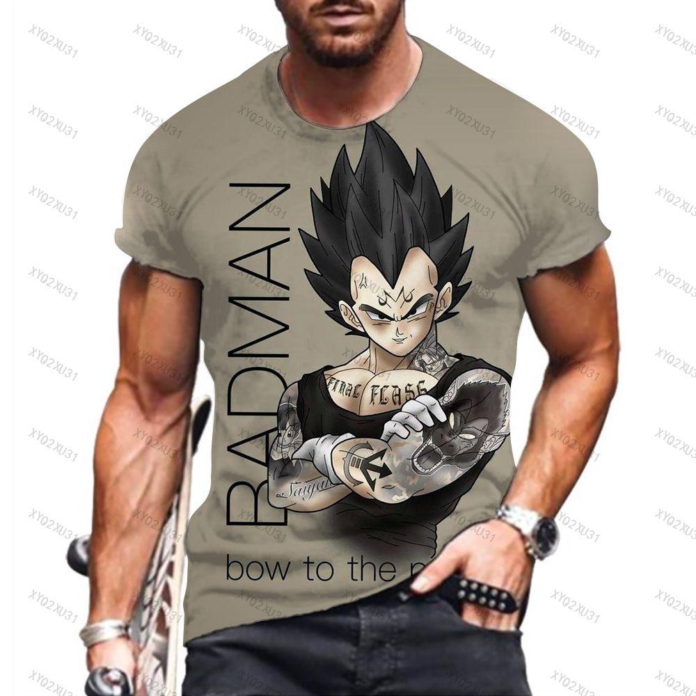 Мужская одежда Dragon Ball Z Футболка Оверсайз Футболка Аниме Dragon Ball Футболки Сон Гоку Топы Супер Сайян Футболка Одежда для Мальчиков