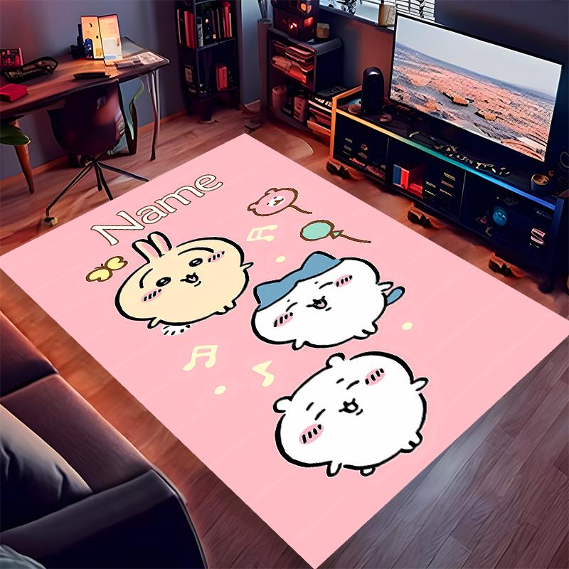 Custom personalization Chiikawa Print Area Rug - Soft, Washable Non-Slip Indoor Mat,Living Room,Home&Office Decorative Rug