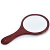 Wooden Handle Hand Mirror, 30*17cm, Manual Makeup Mirror, Round, Suitable For Makeup, Cosmetics, Skin Care, Clothing, Beauty, Shaving