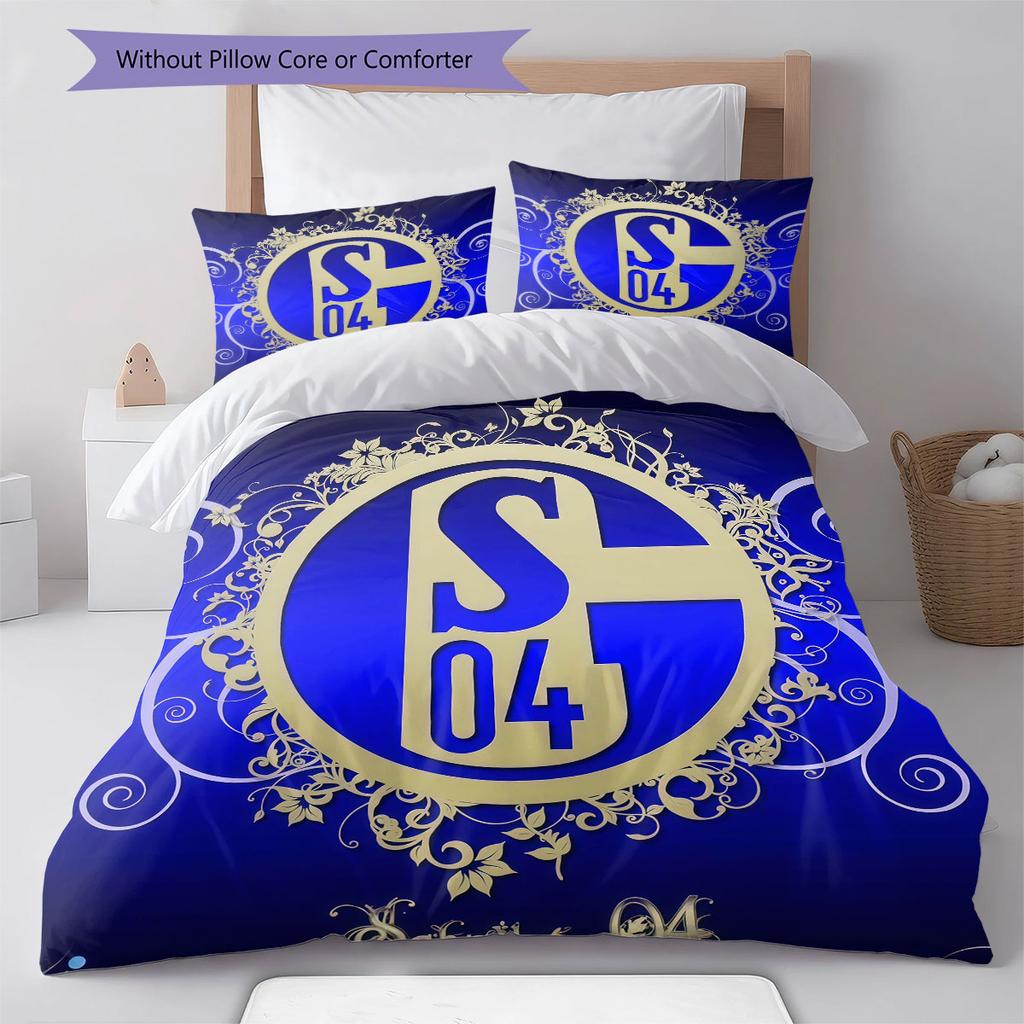 FC Schalke 04 Bedding Quilt Set Quilt Cover Pillowcase Home Decoration Birthday Gift (1 * duvet cover + 2 * pillowcase, without core)