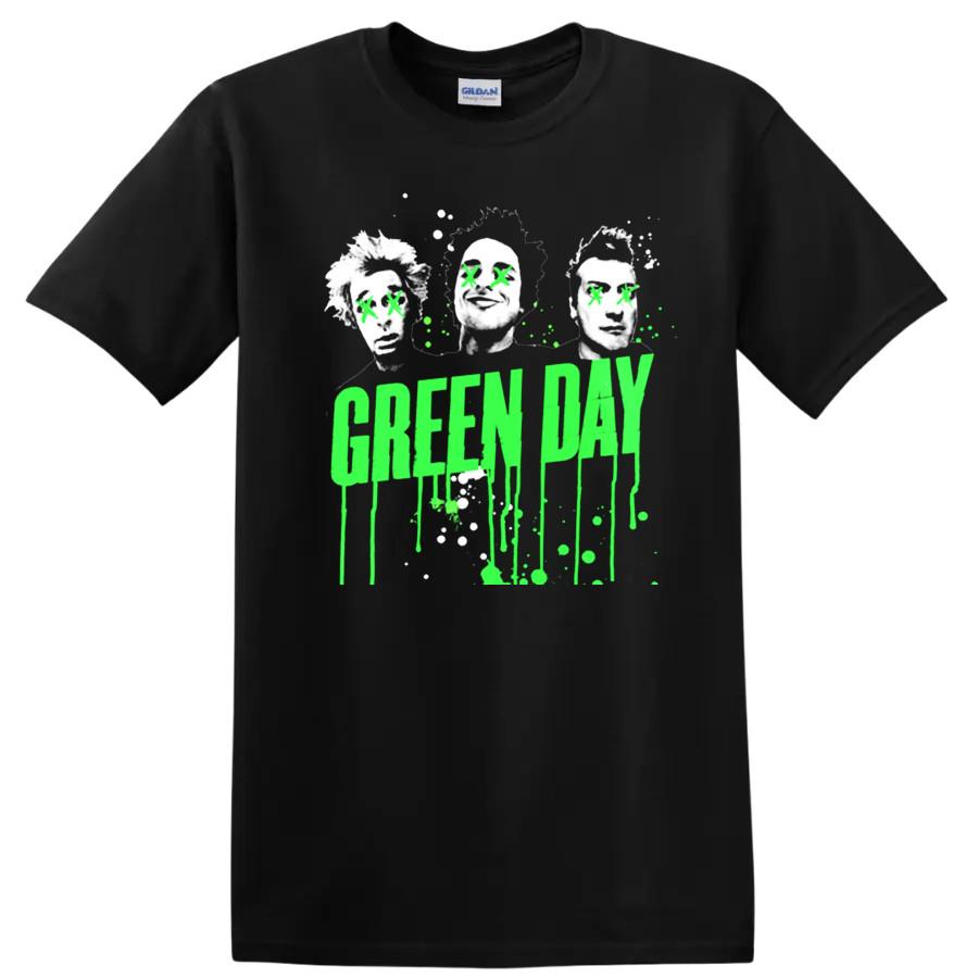 Футболка Green Day Рок-музыка Неоновые Панк-лица Капающий Гранж Футболка Группы