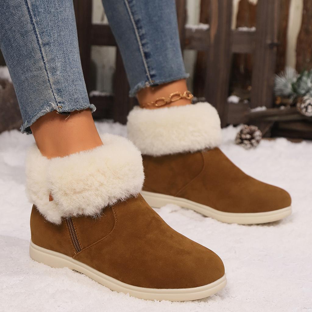 Winter Women's Plush Cotton Shoes Fashion Zipper Keep Warm Platform Shoes for Women Snow Boots Outdoor Casual Women's Ankle Boots