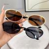 Новые ретро овальные солнцезащитные очки для женщин, модные маленькие солнцезащитные очки с металлической оправой, женские классические солнцезащитные очки, тренды, лето, уникальные