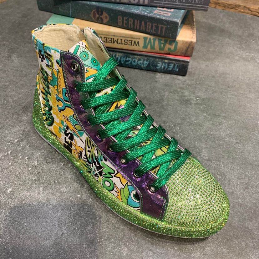 Мода Новые Мужские высокие кеды глажка парусина граффити доска дух молодого человека ослепительный цвет кожа низкие повседневные туфли A8