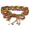Womens Braided Belt Ethnic Ladies Waist Bead Belts Colourful Wooden Women Handmade Casual Wide