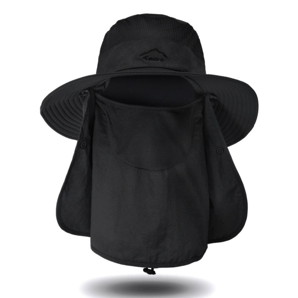 Oversized Brim Fishing Cap WithShawl Face Mask Hat High Quality Cycling Cap Neck Face Protection