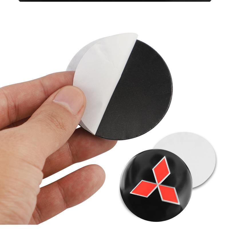 4Pcs Car Emblem Wheel Hub Center Cap Sticker Rim Badge Cover For Mitsubishi Eclipse Lancer Mirage Jinxuan Galant Mirage Montero