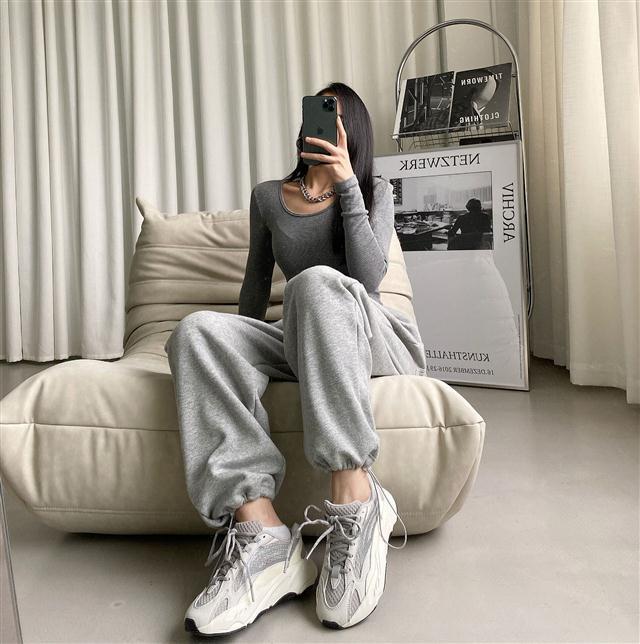 Gray Sweatpants Women Baggy Harem Pants Wide Leg Sweat Pants Oversized Harajuku Joggers Woman High Waisted Black Trousers
