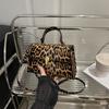 Leopard Print New Fashion Texture Crossbody Shoulder Portable Girl Small Square Bag Retro Large Capacity Solid Color