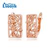 LSOOYH серьги-клипсы модные серьги цвета розового золота для женщин геометрические полые серьги-гвоздики ювелирные изделия