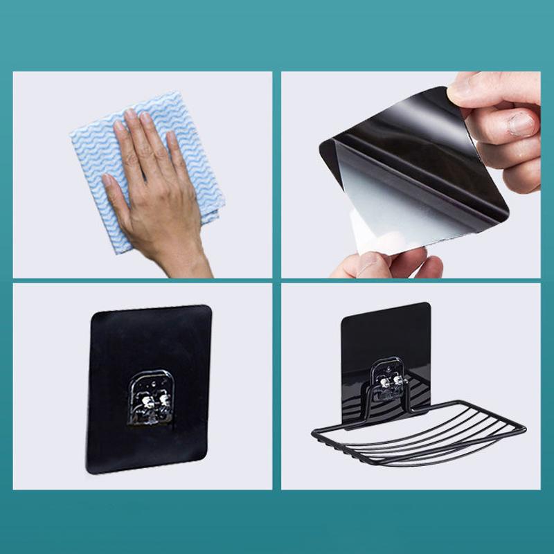 Полка для мыла Настенный держатель для мыла Полка из нержавеющей стали для ванной комнаты Самоклеящаяся